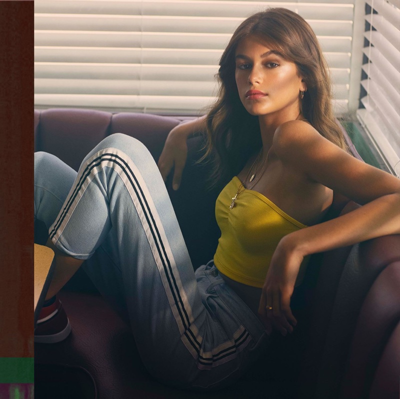 Kaia Gerber models tube top and pants for Penshoppe's spring-summer 2018 campaign