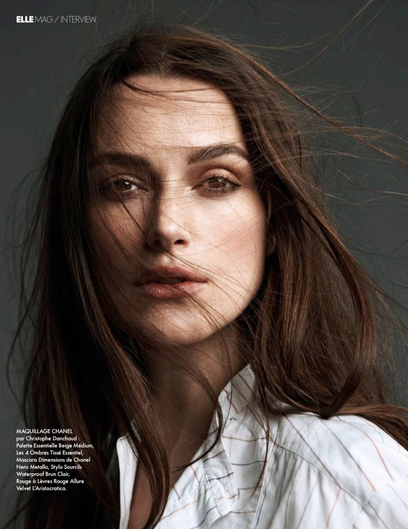 Actress Keira Knightley wears a wavy hairstyle