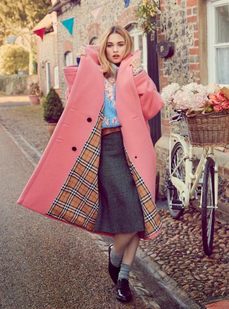 Lily James Wears Polished Styles for Harper's Bazaar UK