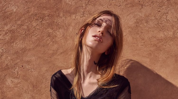 Linda Novotna Poses in All Black Looks for Harper’s Bazaar Czech