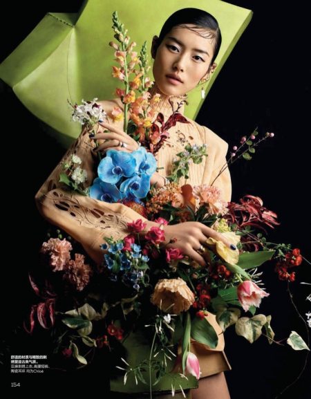 Liu Wen is in Full Bloom with Chic Style for Vogue China