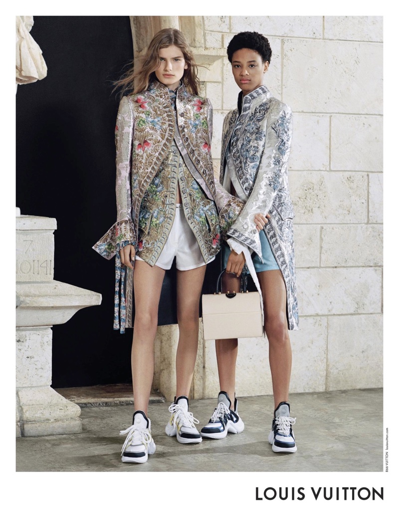 Signe Veiteberg and Janaye Furman wear embroidered jackets in Louis Vuitton's spring-summer 2018 campaign