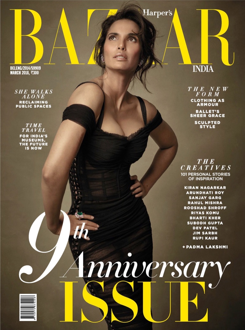 Padma Lakshmi on Harper's Bazaar India March 2018 Cover