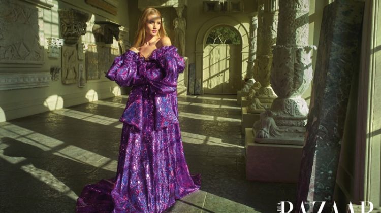 Rosie Huntington-Whiteley Poses in High Fashion Looks for Harper’s Bazaar Arabia