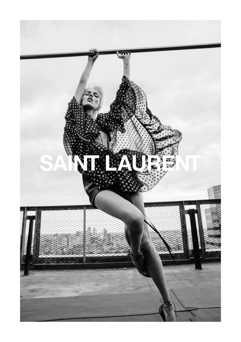 Anja Rubik stars in Saint Laurent's spring-summer 2018 campaign