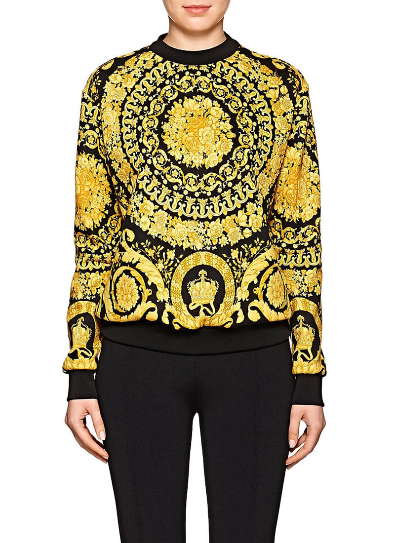 Versace Baroque-Print Cotton-Blend Sweatshirt $1,225
