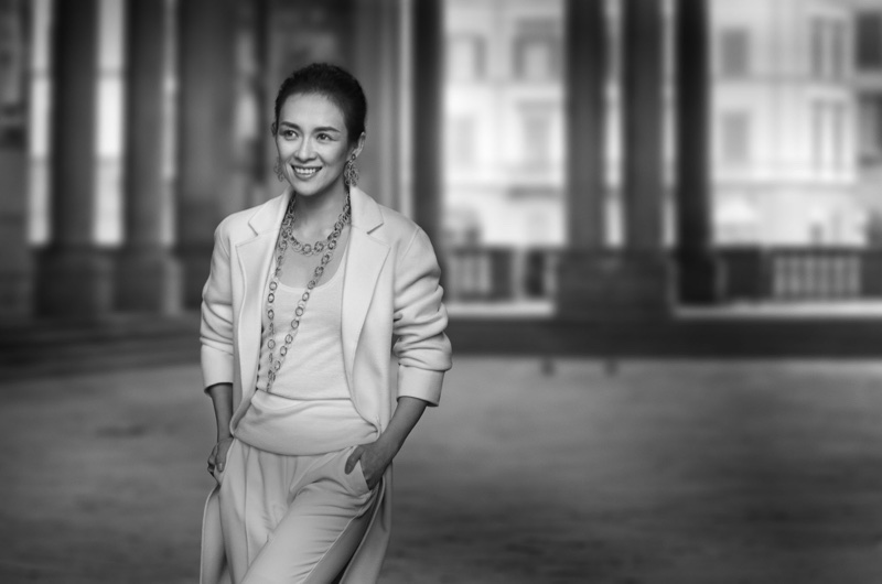 Actress Zhang Ziyi smiles in Buccellati's spring-summer 2018 campaign
