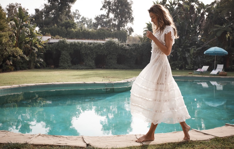 Zimmermann spotlights Iris lace trim dress for Swim Summer 2018 campaign