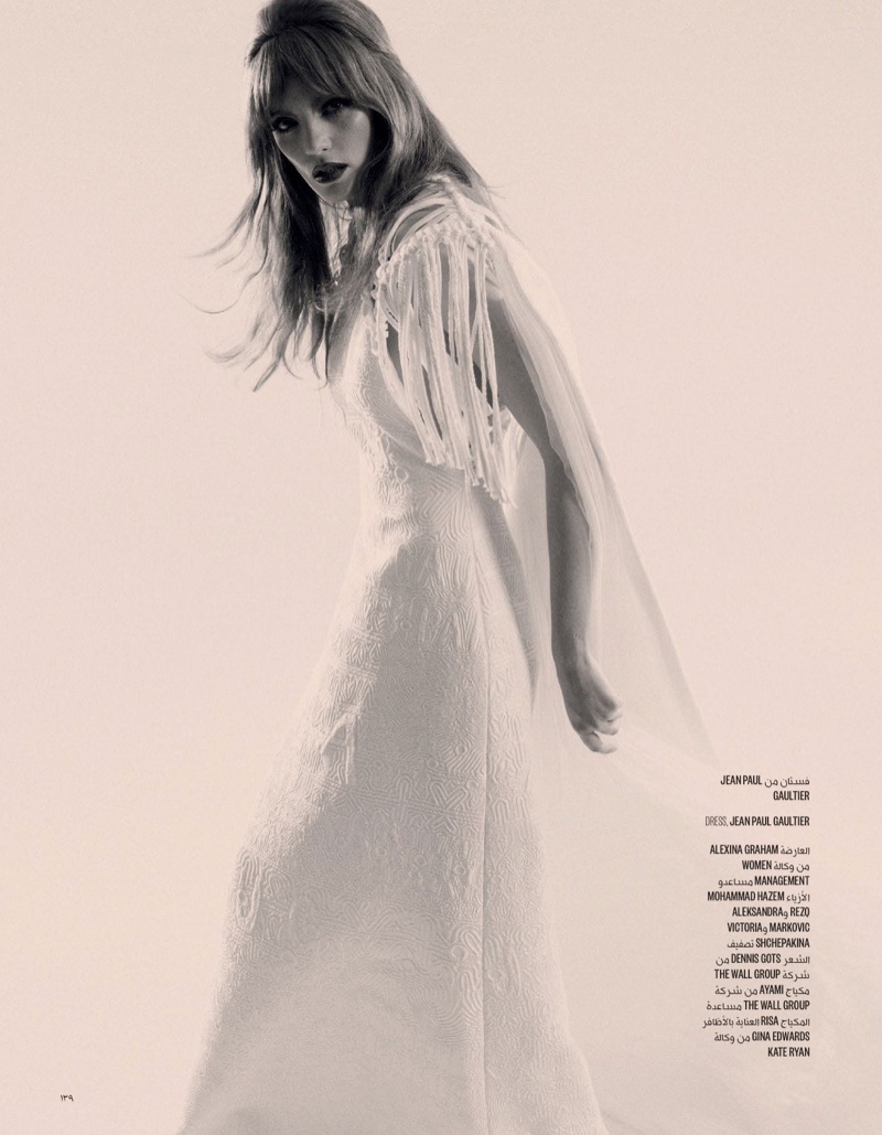 Alexina Graham Models Opulent Dresses for Vogue Arabia