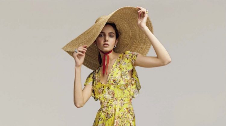Anna Vivchar Charms in Feminine Florals for Vanity Fair Italy