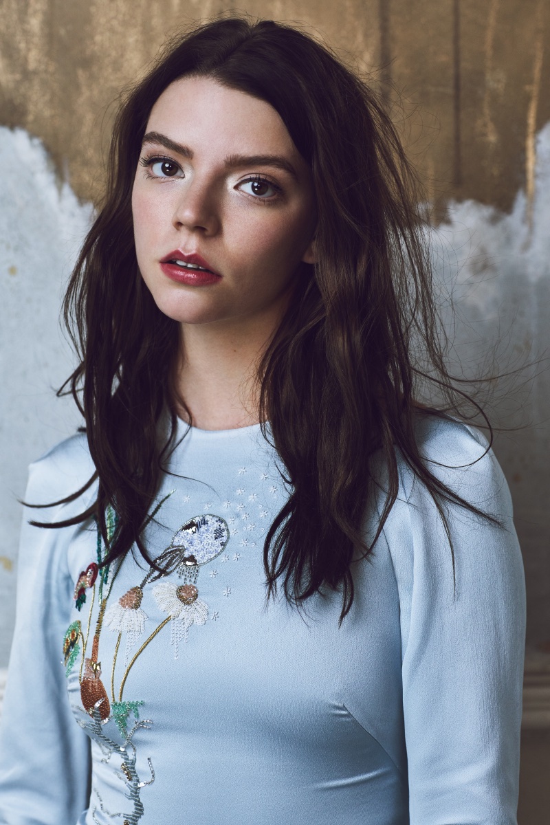 Actress Anya Taylor-Joy poses in floral dress