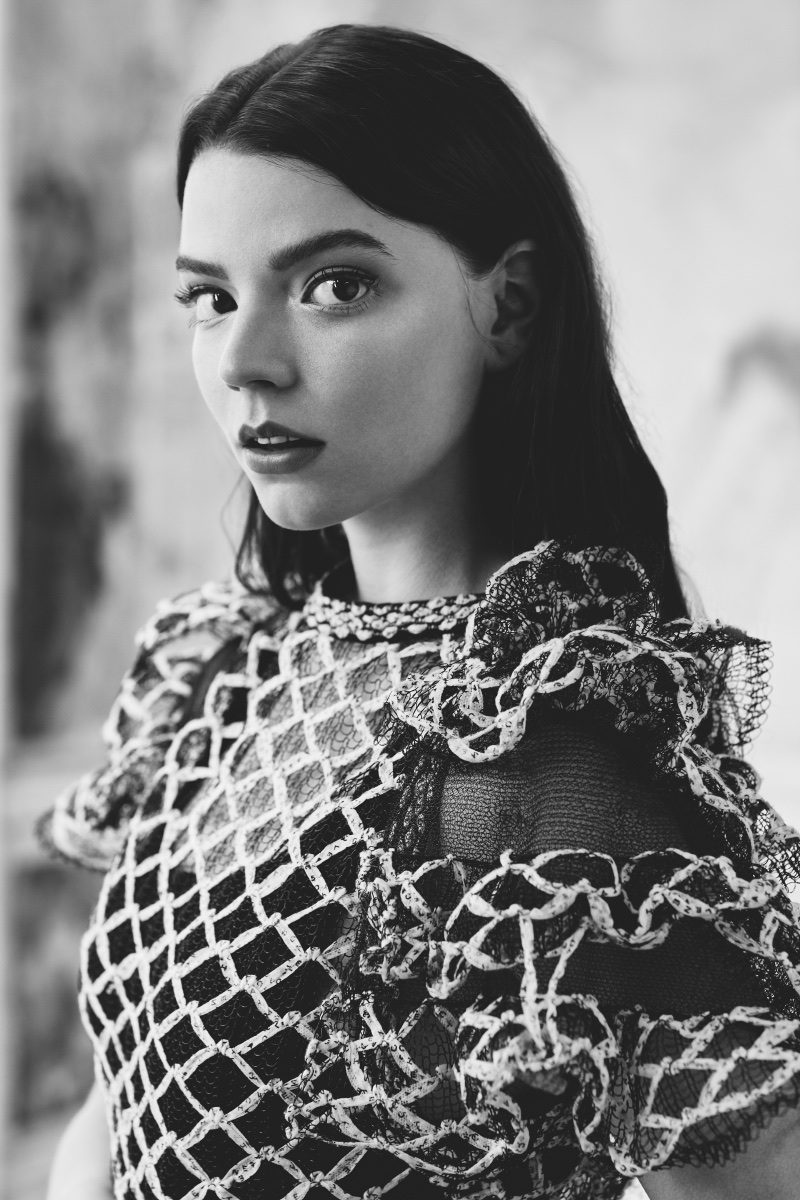 Ready for her closeup, Anya Taylor-Joy poses in Chanel dress