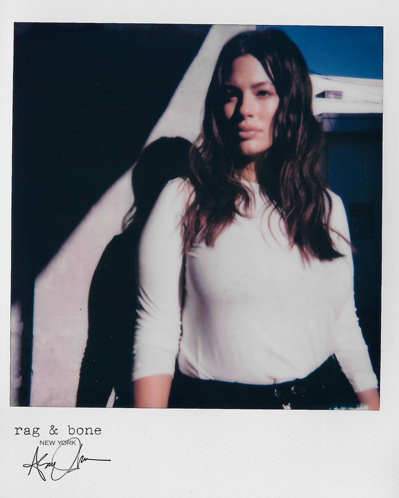 Captured in a polaroid image, Ashley Graham fronts Rag & Bone DIY Project