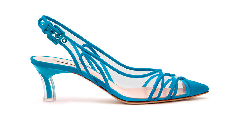 Casadei Kitten Plexi Blade Heels in Sky Blue Marettimo $870