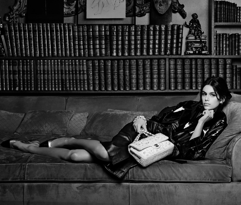 Kaia Gerber for Chanel Handbag spring-summer 2018 campaign