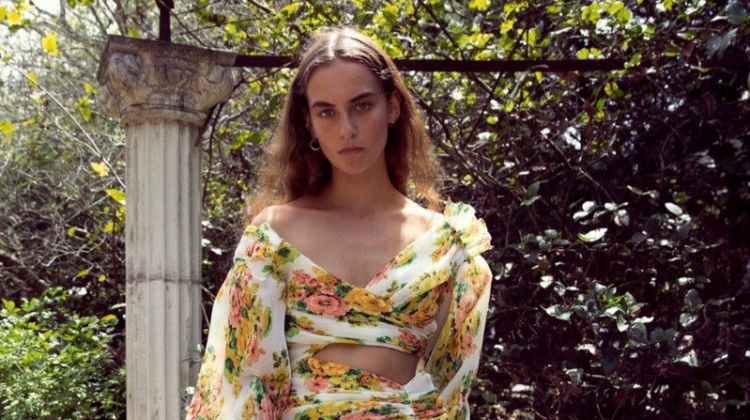 Chiara Dorward Models Feminine Florals for ELLE Australia