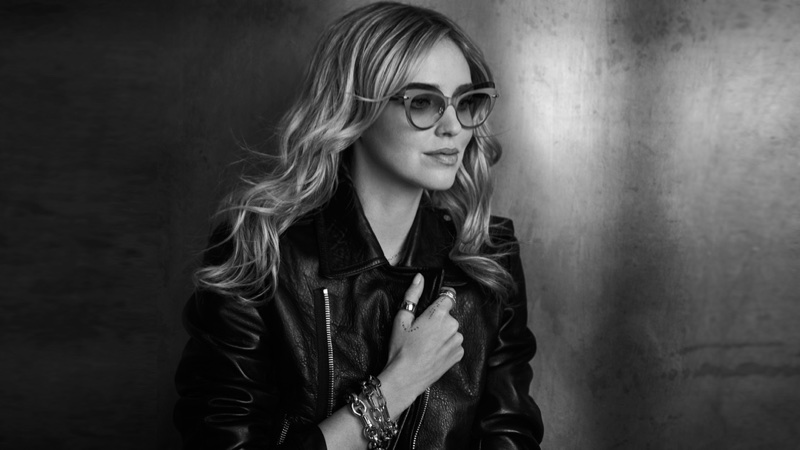 An image from Pomellato's eyewear advertising campaign with Chiara Ferragni