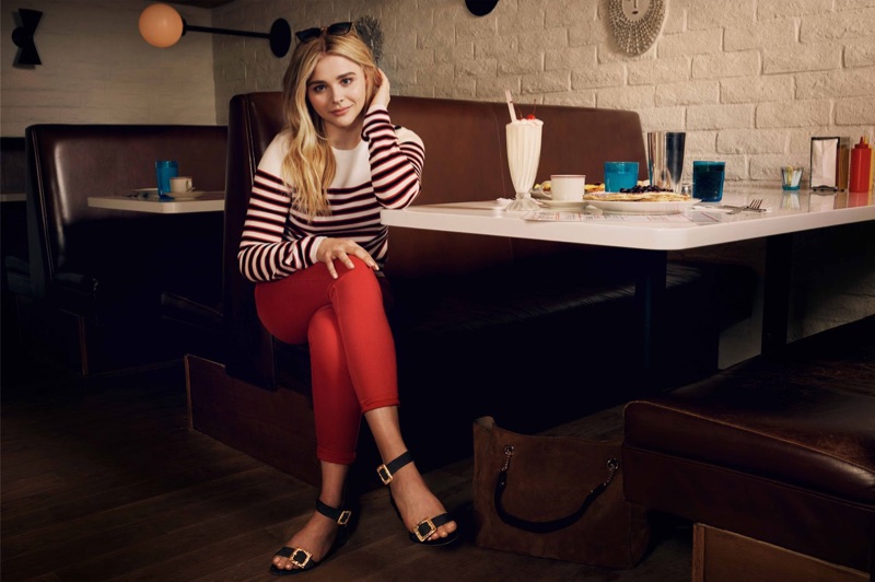 Actress Chloe Grace Moretz models Jimmy Choo Dacha 35 sandals