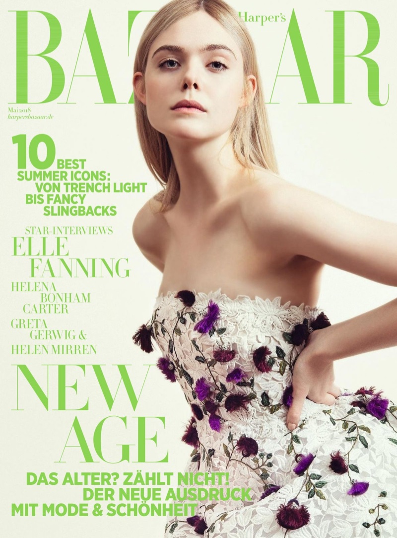 Elle Fanning on Harper's Bazaar Germany May 2018 Cover