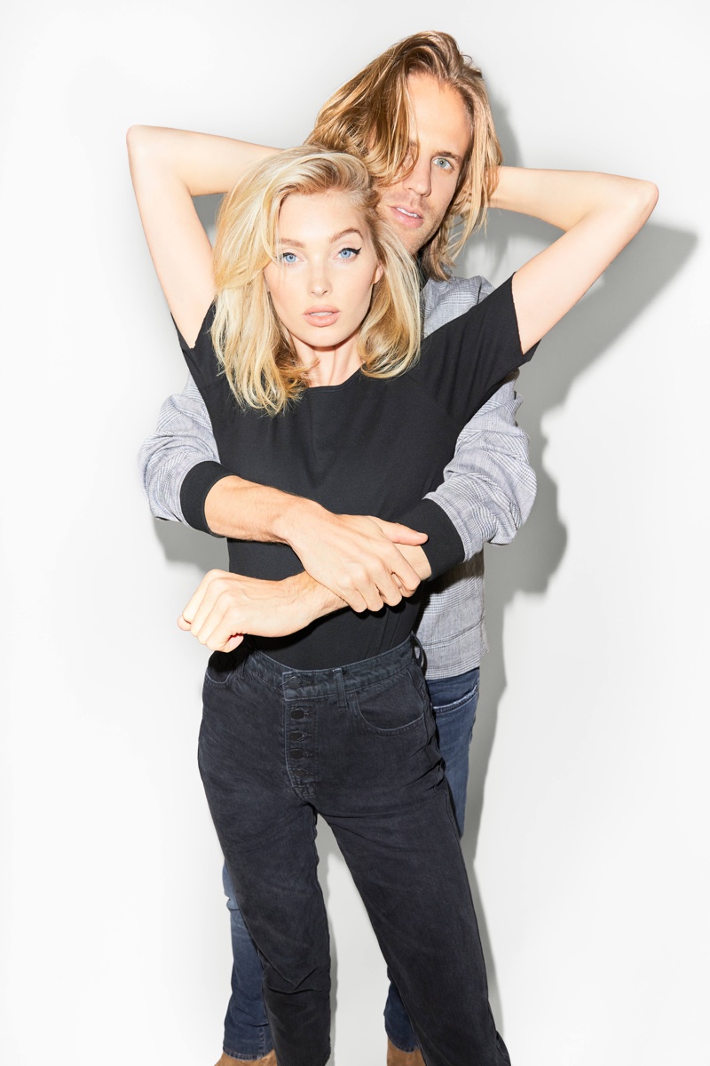 Elsa Hosk poses with boyfriend Tom Daly for J Brand's summer 2018 campaign