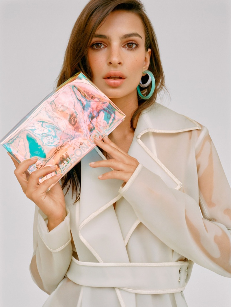 Model Emily Ratajkowski fronts Alison Lou Loucite earring campaign