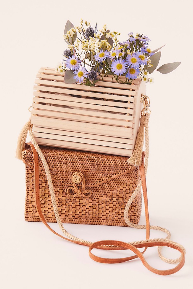 Free People High Tides Crossbody Bag and Sari Straw Crossbody Bag