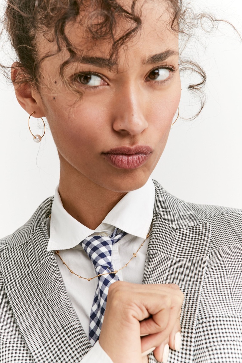 J. Crew Dover Blazer in Glen Plaid, Thomas Mason for J. Crew Boy Shirt and Cotton Tie in Classic Gingham