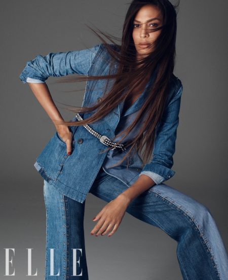 Joan Smalls Rocks Denim on Denim for ELLE Joan Smalls Rocks Denim on Denim for ELLE