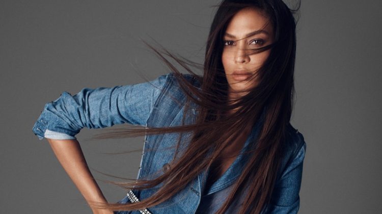 Joan Smalls Rocks Denim on Denim for ELLE