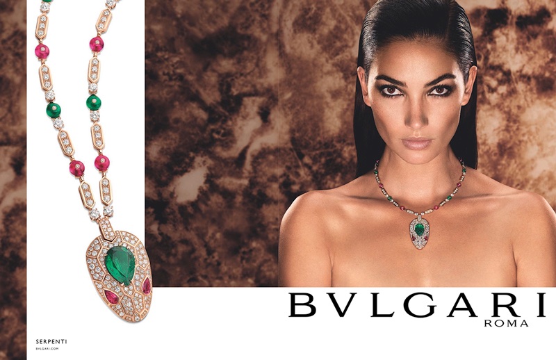 Model Lily Aldridge fronts Bulgari Serpenti jewelry campaign