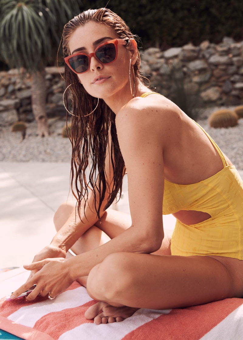 & Other Stories Cutout Swimsuit and Cat-Eye Sunglasses