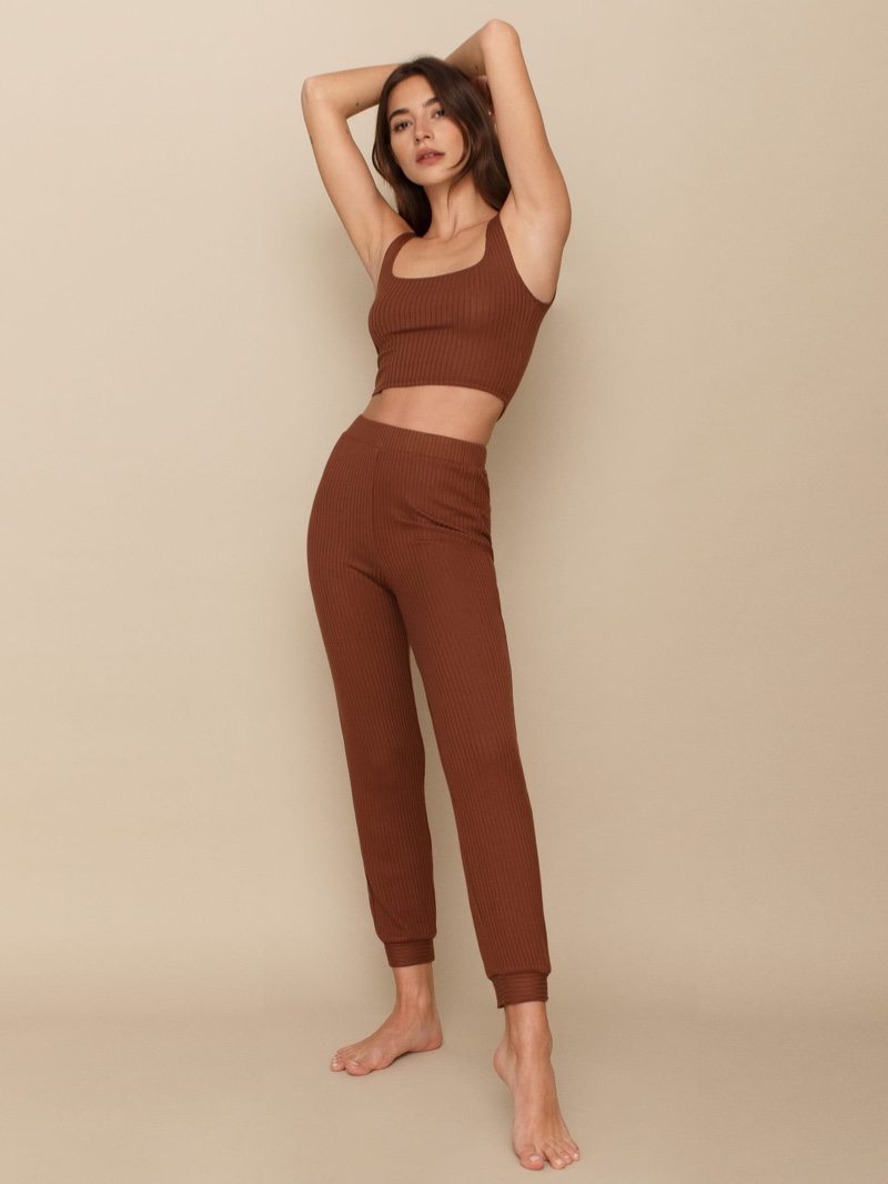 Reformation Carmel Two Piece Set in Chestnut $128