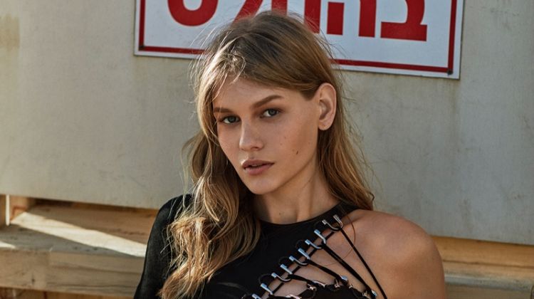 Sofia Mechetner Models Black Outfits at the Beach for TELVA Magazine