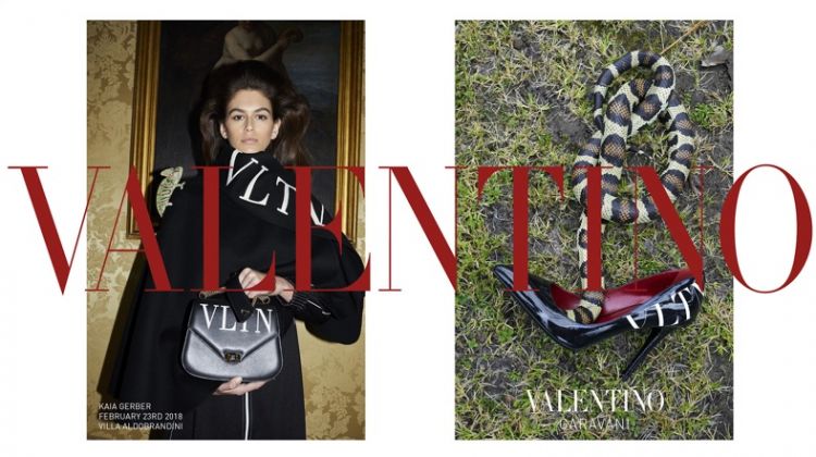 Kaia Gerber Poses in A Villa for Valentino’s Pre-Fall 2018 Campaign
