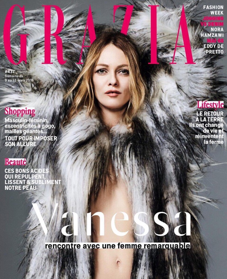 Vanessa Paradis on Grazia France March 9, 2018 Cover