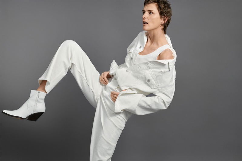 Stella Tennant stars in Zara's spring-summer 2018 Denim lookbook