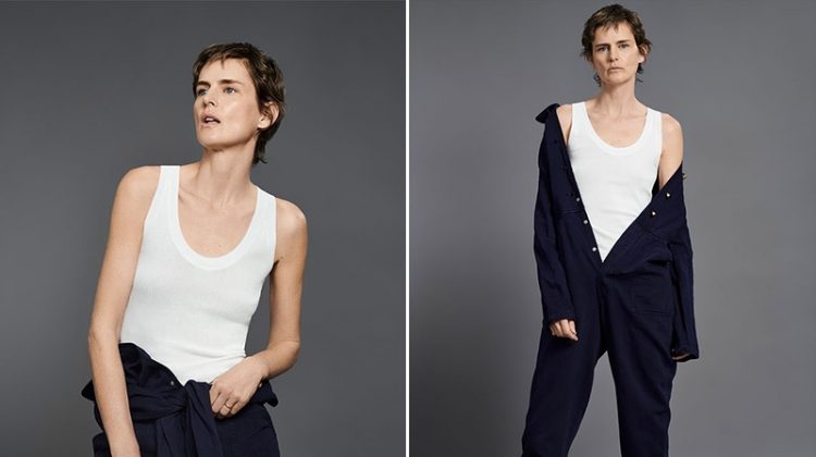 Zara denim jumpsuit with sleeveless t-shirt