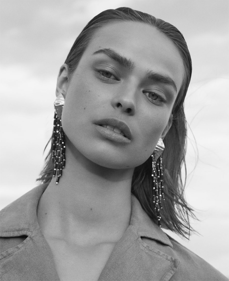 Model Birgit Kos fronts Zara Behind the Desert spring-summer 2018 lookbook