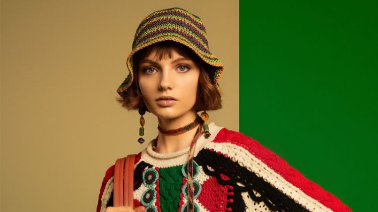 Fran Summers wears bold prints from Zara's spring-summer 2018 campaign