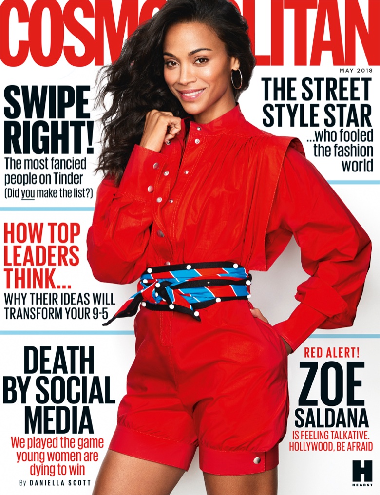 Zoe Saldana on Cosmopolitan UK May 2018 Cover