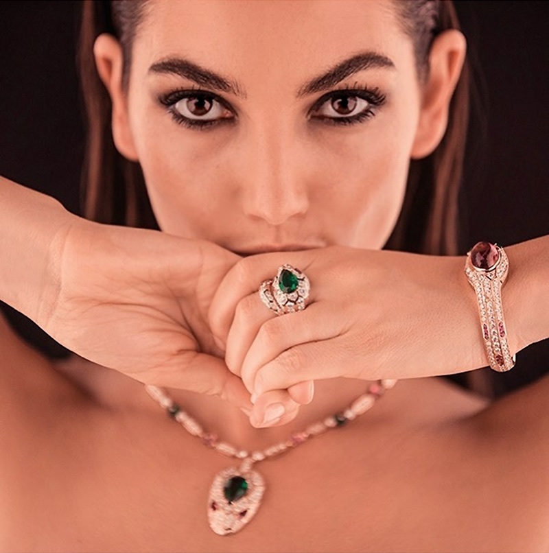 BEHIND THE SCENES: Lily Aldridge shines on set for Bulgari Serpenti advertisement