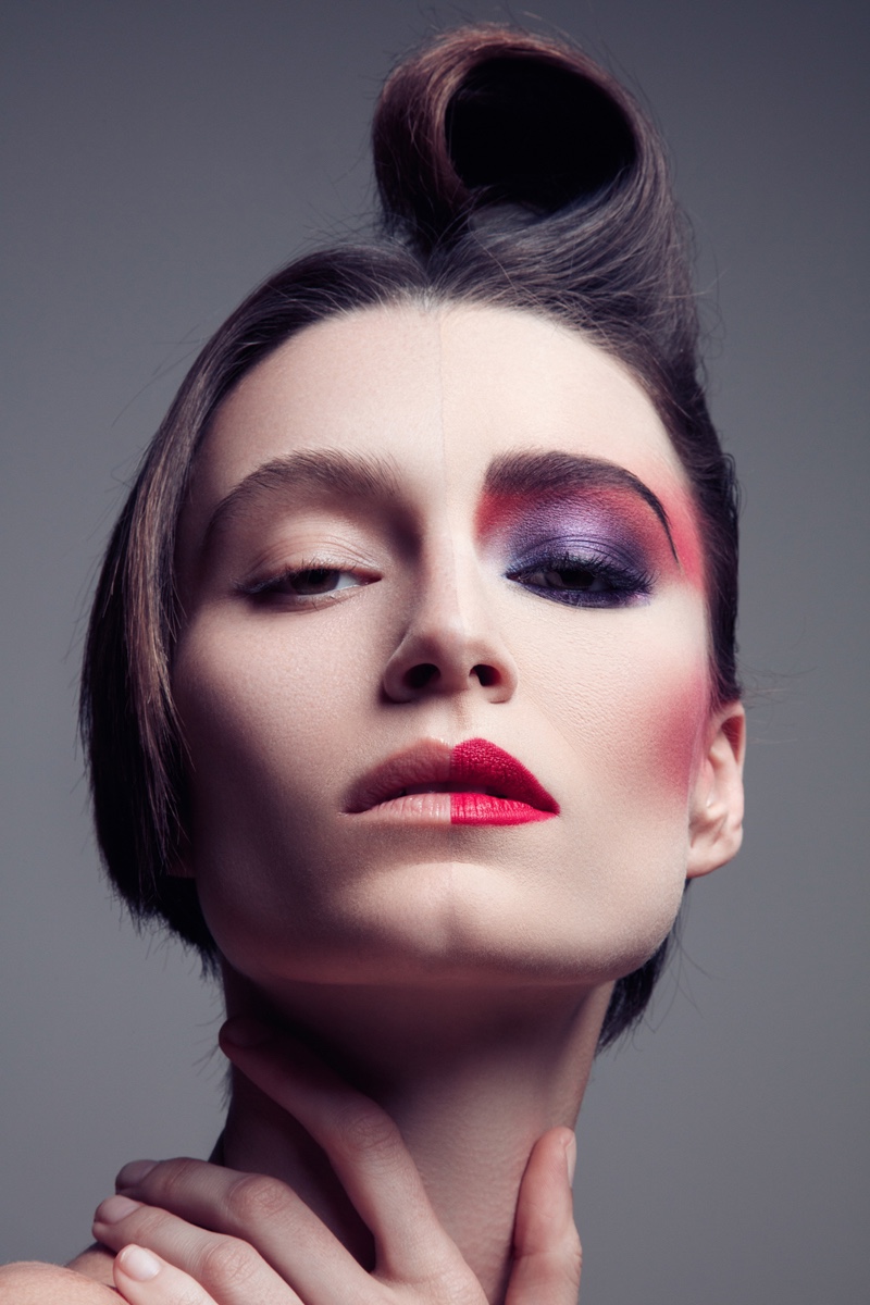 Jeff Tse photographs Alex Boldea in a bold makeup look.