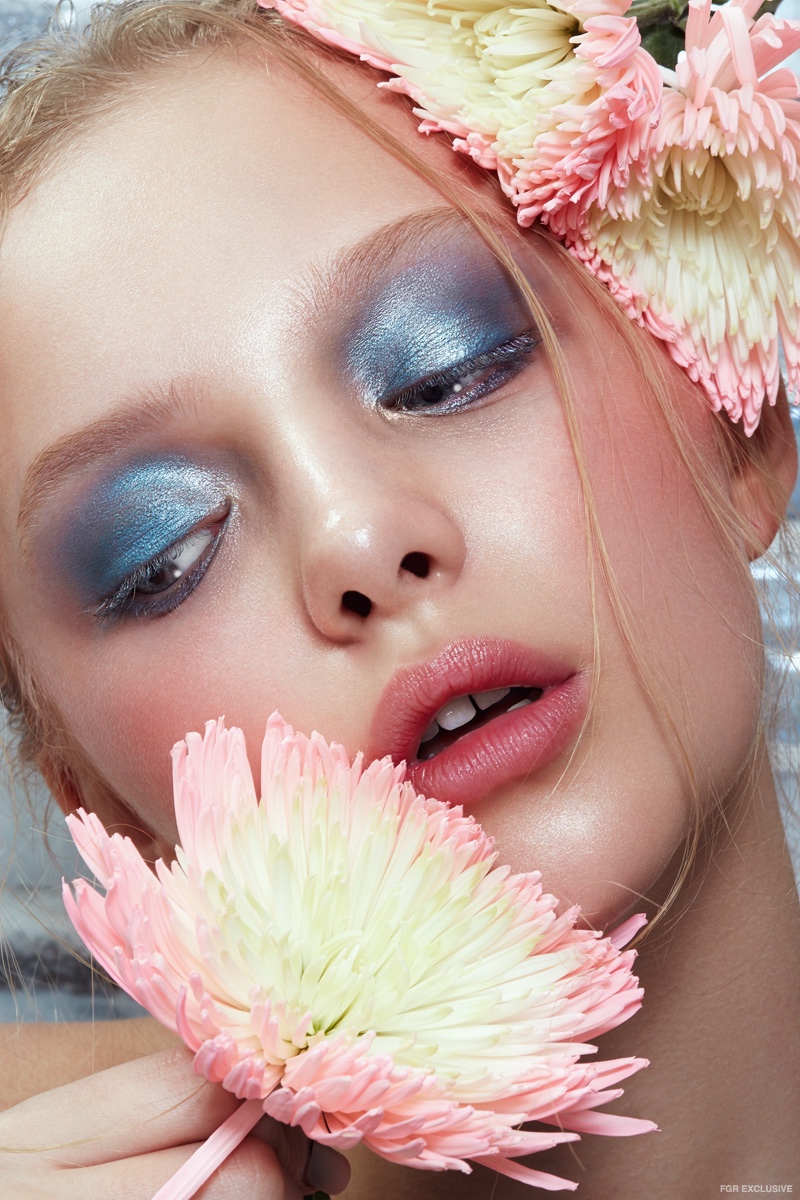 Amiah Miller dazzles in blue eyeshadow photographed by Wendy Hope