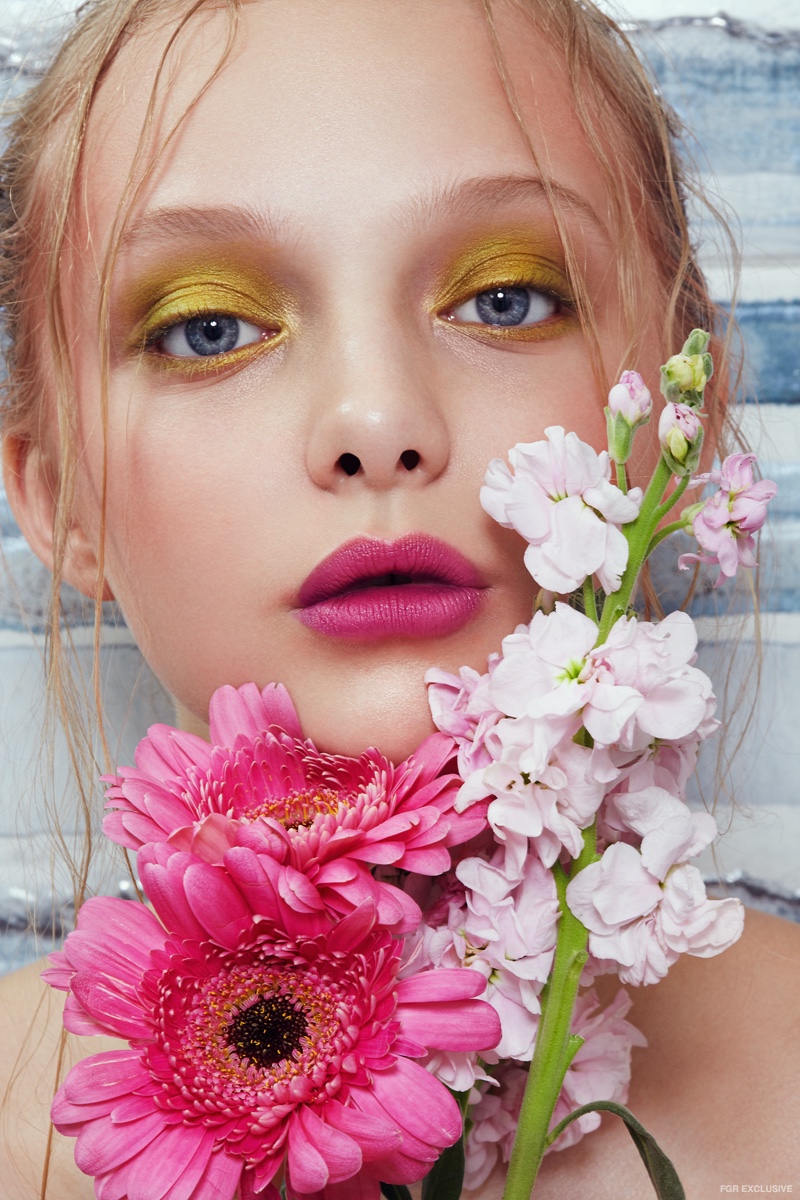 Looking pretty in pink, Amiah Miller poses for Wendy Hope