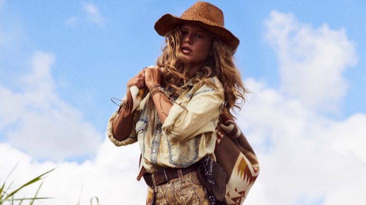 Anna Ewers is Cowgirl Cool in Western Styles for Vogue Paris