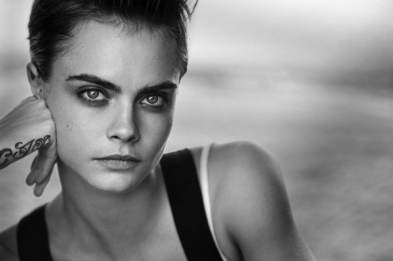 Peter Lindbergh photographs Cara Delevingne for Douglas Cosmetics