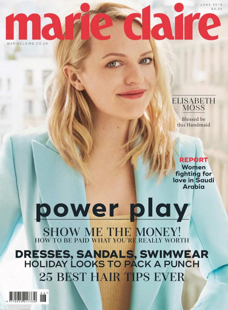 Elisabeth Moss on Marie Claire UK June 2018 Cover