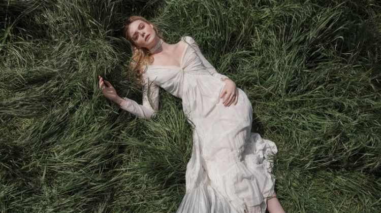 Elle Fanning Poses in All-White Fashions for PORTER Edit
