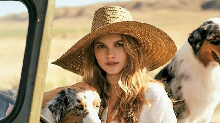 Free People Talk To Me Buttondown and ale by Alessandra Oceans Edge Raffia Straw Hat