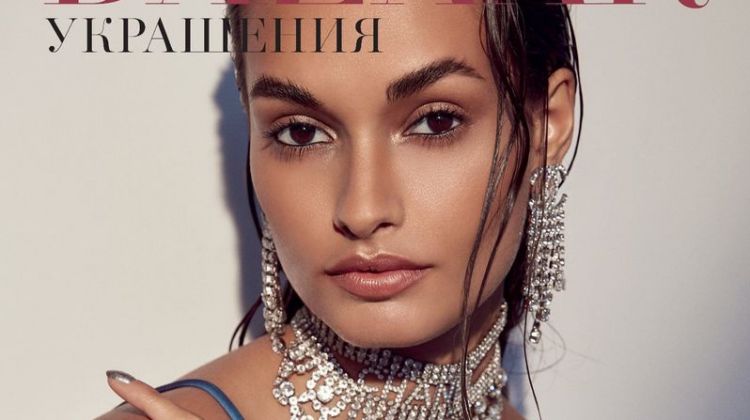 Gizele Oliveira Poses in Dazzling Gems for Harper’s Bazaar Kazakhstan